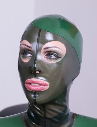 Latex Maske mit Frisur-Ausschnitt